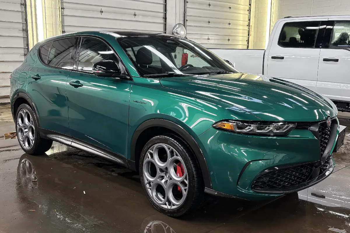 Freshly detailed green Alfa Romeo SUV Buffalo, NY